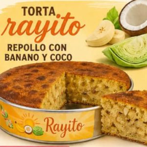 Torta Rayito - de 5 a 10 porciones de repollo morado con banano y coco